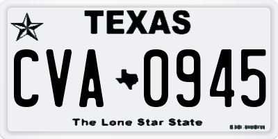 TX license plate CVA0945