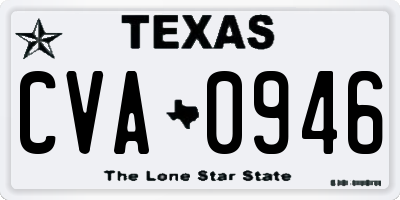 TX license plate CVA0946