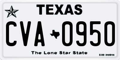 TX license plate CVA0950
