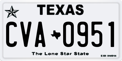 TX license plate CVA0951