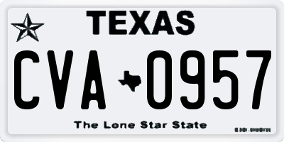TX license plate CVA0957