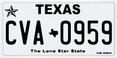 TX license plate CVA0959