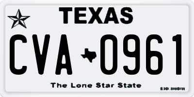 TX license plate CVA0961