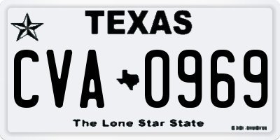 TX license plate CVA0969