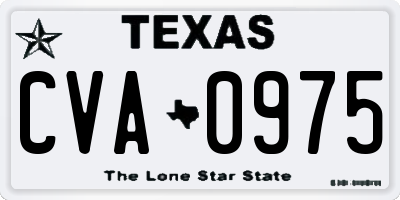 TX license plate CVA0975