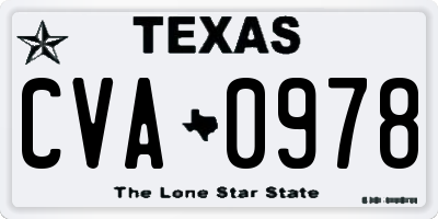 TX license plate CVA0978
