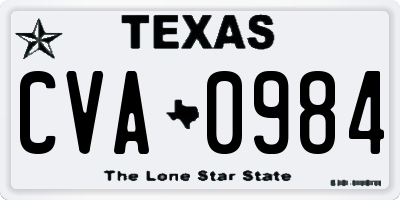 TX license plate CVA0984