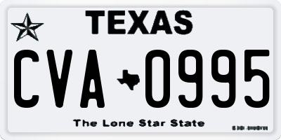 TX license plate CVA0995