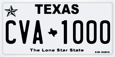 TX license plate CVA1000