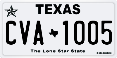 TX license plate CVA1005