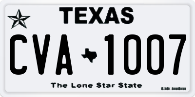 TX license plate CVA1007