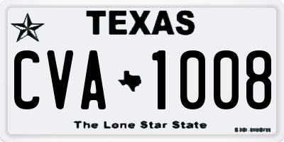 TX license plate CVA1008
