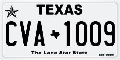 TX license plate CVA1009