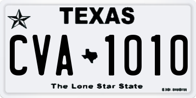 TX license plate CVA1010