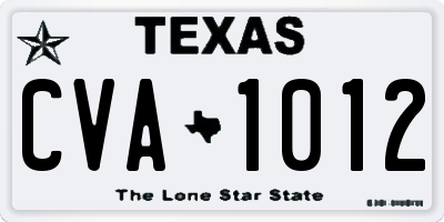 TX license plate CVA1012