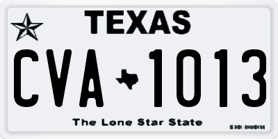 TX license plate CVA1013