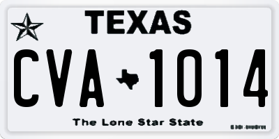 TX license plate CVA1014