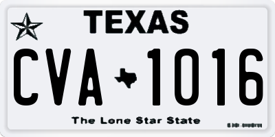 TX license plate CVA1016