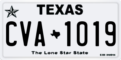 TX license plate CVA1019