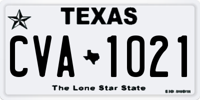 TX license plate CVA1021