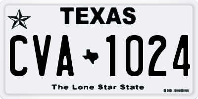 TX license plate CVA1024