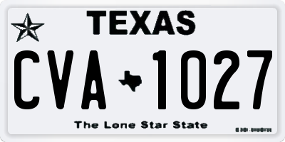 TX license plate CVA1027