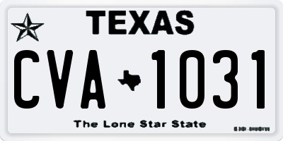 TX license plate CVA1031