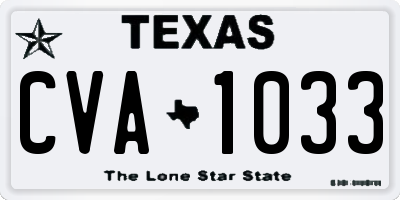 TX license plate CVA1033