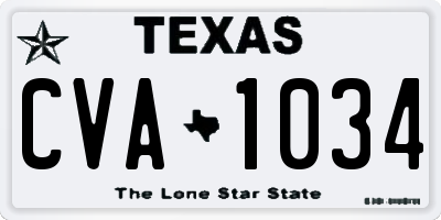 TX license plate CVA1034
