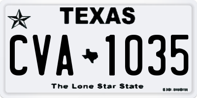 TX license plate CVA1035