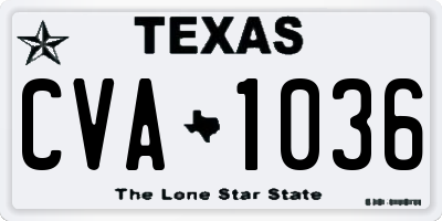 TX license plate CVA1036