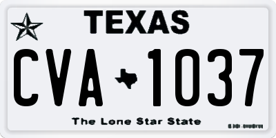 TX license plate CVA1037