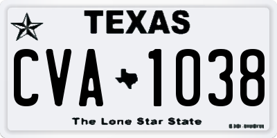 TX license plate CVA1038