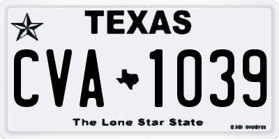 TX license plate CVA1039