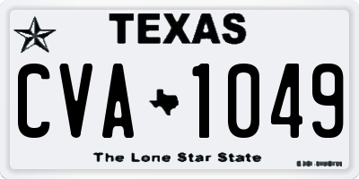 TX license plate CVA1049