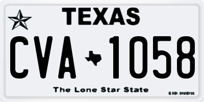 TX license plate CVA1058