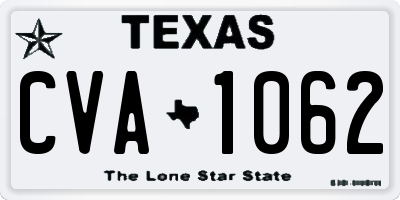 TX license plate CVA1062