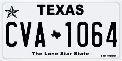 TX license plate CVA1064