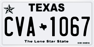 TX license plate CVA1067