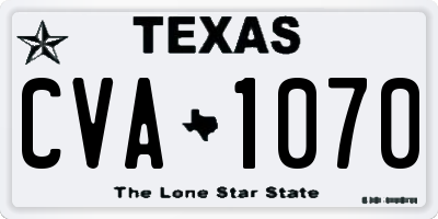 TX license plate CVA1070