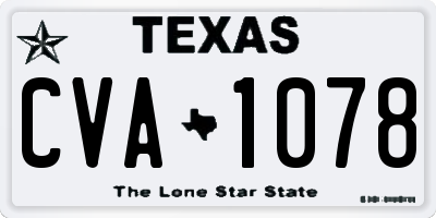 TX license plate CVA1078