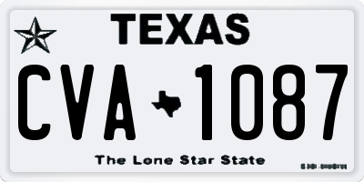 TX license plate CVA1087