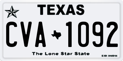 TX license plate CVA1092