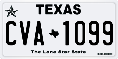 TX license plate CVA1099