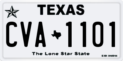 TX license plate CVA1101