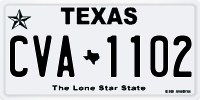 TX license plate CVA1102