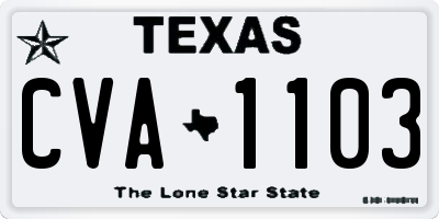 TX license plate CVA1103