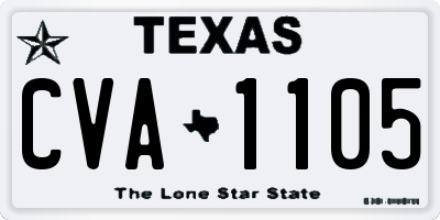TX license plate CVA1105