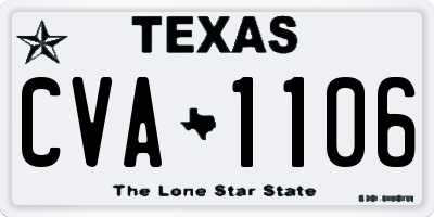 TX license plate CVA1106