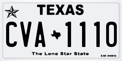 TX license plate CVA1110